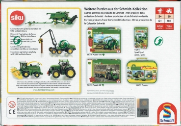 Puzzle John Deere - Traktoren der 5M Serie 150 Teile - inkl. original SIKO Traktor 7530 - SCHMIDT SPIELE®