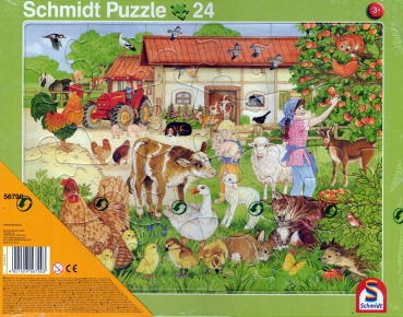 Rahmenpuzzle 2er Set - Tiere im Zoo 16 Teile - Tiere auf dem Bauernhof 24 Teile - SCHMIDT SPIELE®