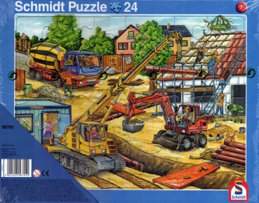 Rahmenpuzzle 2er Set - Müllabfuhr 16 Teile - Baustelle 24 Teile - SCHMIDT SPIELE®