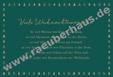 Viele Weihnachtswünsche, Klappkarte mit Umschlag