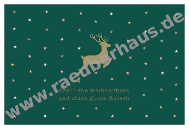 Fröhliche Weihnachten und einen guten Rutsch, Klappkarte mit Umschlag