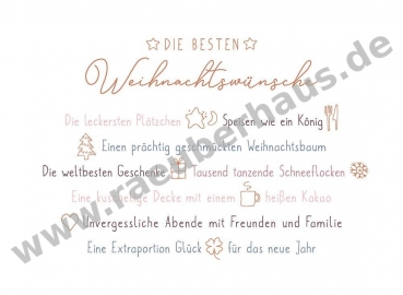 Die besten Weihnachtswünsche, Postkarte