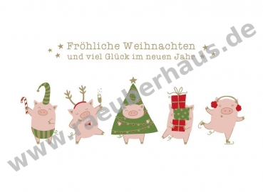 Fröhliche Weihnachten und viel Glück im neuen Jahr, Postkarte