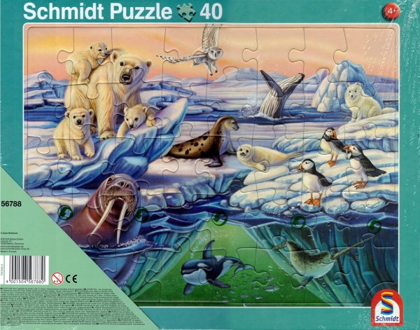 Rahmenpuzzle 2er Set - Tiere in Afrika 24 Teile - Tiere am Nordpol 40 Teile - SCHMIDT SPIELE®