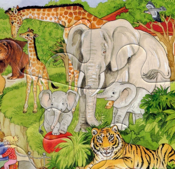 Rahmenpuzzle 2er Set - Tiere im Zoo 16 Teile - Tiere auf dem Bauernhof 24 Teile - SCHMIDT SPIELE®