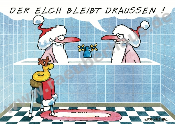 Der Elch bleibt draussen, Postkarte