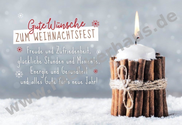 Gute Wünsche zum Weihnachtsfest, Klappkarte mit Umschlag