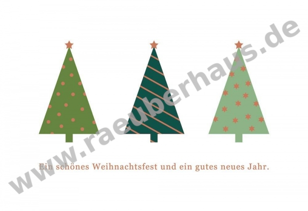 Ein schönes Weihnachtsfest und ein gutes neues Jahr, Klappkarte mit Umschlag