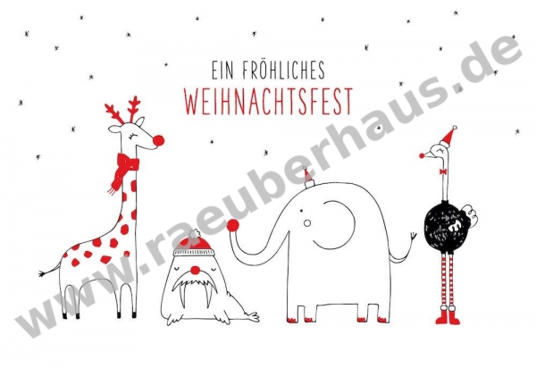 Ein fröhliches Weihnachtsfest, Klappkarte mit Umschlag