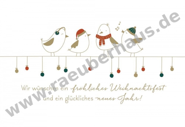 Wir wünschen ein fröhliches Weihnachtsfest und ein glückliches neues Jahr, Klappkarte mit Umschlag