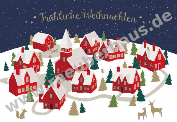 Fröhliche Weihnachten, Klappkarte mit Umschlag