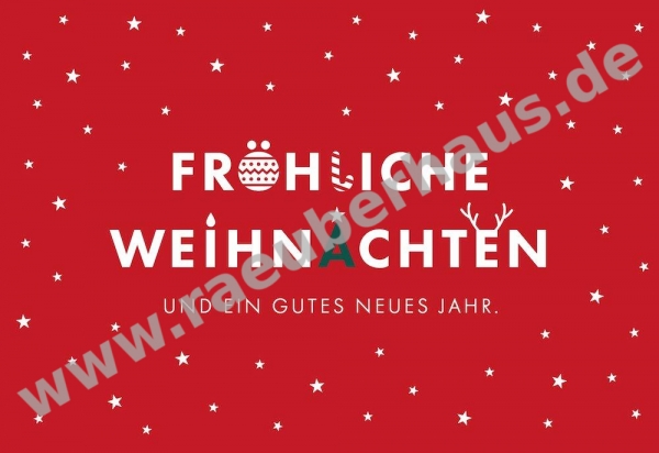 Fröhliche Weihnachten und ein gutes neues Jahr, Klappkarte mit Umschlag