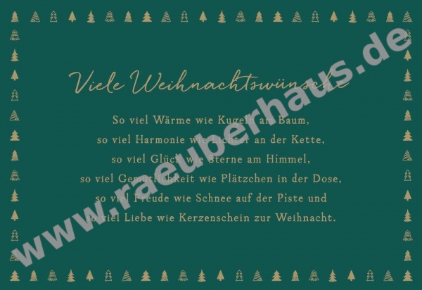 Viele Weihnachtswünsche, Klappkarte mit Umschlag