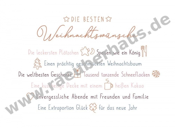 Die besten Weihnachtswünsche, Postkarte