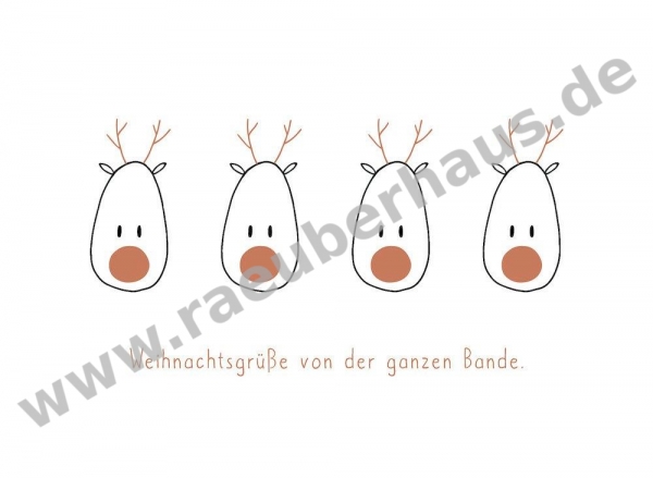 Weihnachtsgrüße von der ganzen Bande, Postkarte